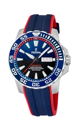 Festina Herren Analog Quarz Uhr F20662/1 - Armbanduhren für Herren mit hochwertigem Silikonarmband, stilvollem Design und 20 bar Wasserdichtigkeit – ideal für den Alltag und besondere Anlässe.
