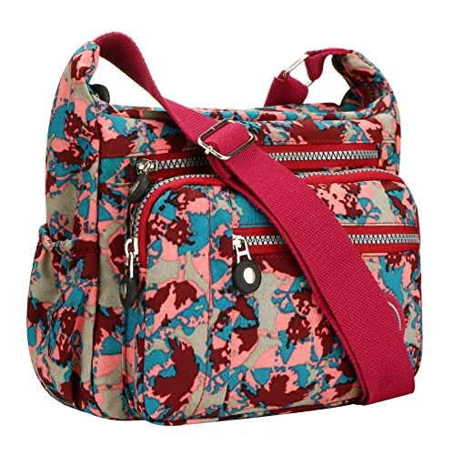 YYW Lässige Umhängetasche für Damen, mit mehreren Taschen, Reisetasche, Kuriertasche, Handtasche für Shopping, Wandern, den täglichen Gebrauch, grau, Einheitsgröße