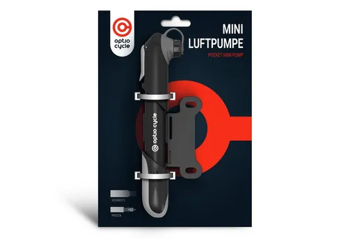 Optio Cylce Fahrradpumpe Mini Fahrradpumpe mit Halterung 120 PSI (8,3 Bar) für alle Ventile