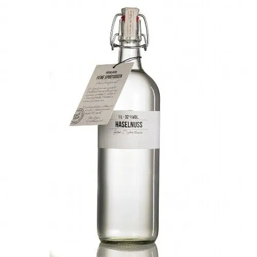 BIRKENHOF Haselnuss 32% Vol. 1000 ml - Sonstige, verführerischer Haselnusslikör mit 32% Vol., ideal zum Verfeinern von Cocktails oder als Digestif.
