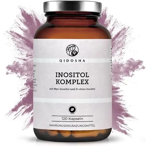 QIDOSHA® Inositol-Komplex 700mg, 120 Kapseln im Apothekerglas - Hochdosierter Inositol-Komplex mit 550 mg Myo-Inositol und 150 mg D-chiro-Inositol pro Kapsel. 100% vegan, in lichtgeschütztem Braunglas verpackt und in Deutschland hergestellt – für höchste Qualität.