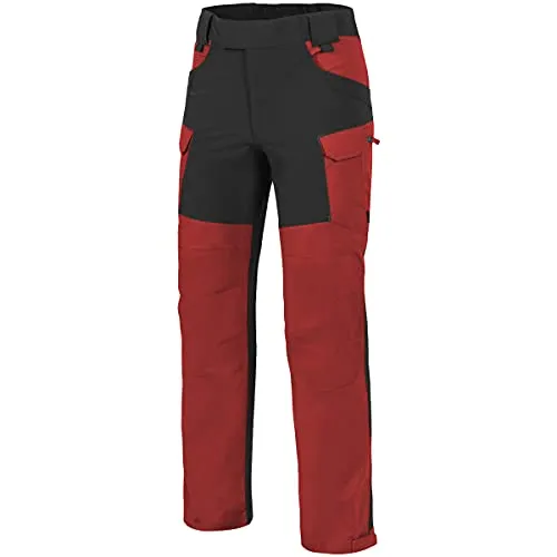 Helikon-Tex Hybrid Outback Pants - DuraCanvas - Crimson Sky/Black - Wanderhosen mit robuster DuraCanvas-Mischung, ideal für Outdoor-Aktivitäten und verschiedene Klimazonen – ausgestattet mit Innentaschen für Knieschützer und praktischem Klettverschluss.
