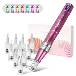 Cool-i® Derma Pen – Elektrischer Mikroneedling Pen mit 7 LED-Farben - Geräte zur Faltenreduzierung & Anti-Aging-Geräte mit integrierter Lichttherapie für gezielte Hautpflege und 9 Geschwindigkeiten für individuell anpassbare Behandlungen.