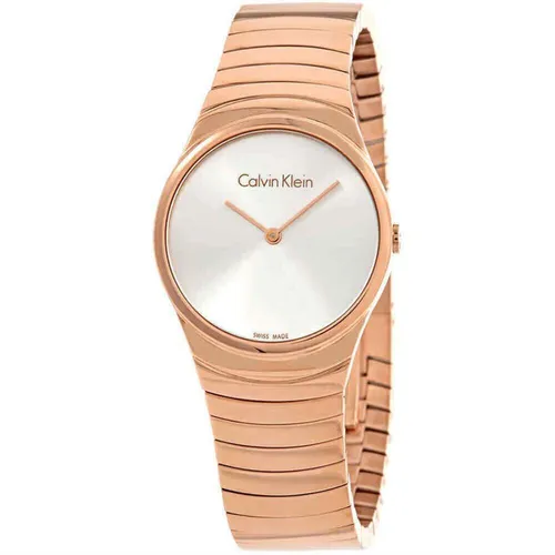 Calvin Klein Damen Analog Quarz Uhr K8A23646 - Elegante Armbanduhr für Damen mit roségoldenem Edelstahlarmband und 3bar Wasserdichtigkeit, ideal für jeden Anlass.