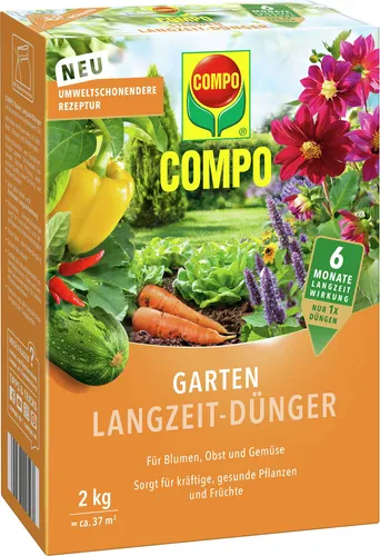 COMPO Garten Langzeit-Dünger - 2 kg für ca. 37 m² von COMPO