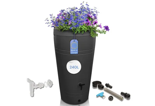 YourCasa Regentonne 230 Liter mit bepflanzbarem Deckel
