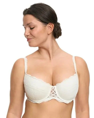 Susa Push up Dirndl BH Wiesn-Zauber 7667 Gr. 70B in Ivory - Dirndl-BH mit perfektem Halt durch wattierte Schalen und Push-Up-Kissen. Längenverstellbare Zierträger und hautfreundliches Material bieten Komfort und femininen Charme.