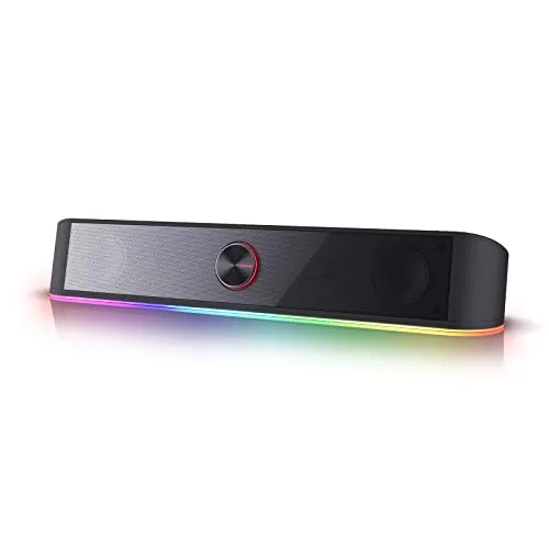Redragon GS560 Adiemus RGB Soundbar - 2.0-Kanal-Desktop-Soundbar mit RGB-Beleuchtung, bietet klaren Klang mit sattem Bass und vier Beleuchtungsmodi für ein einzigartiges Audio-Erlebnis beim Spielen oder Arbeiten.