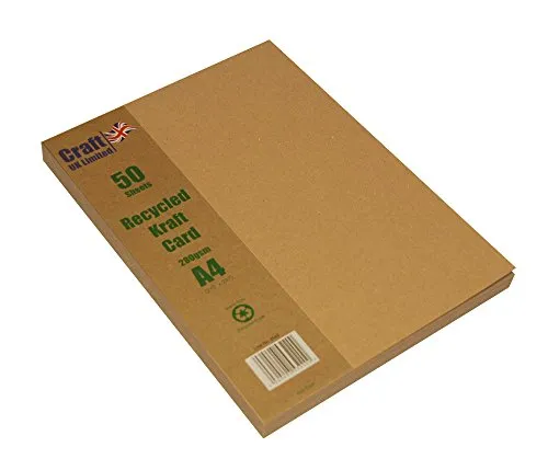 Craft UK 50Stück A4, blanko, recyceltem Kraft Karte 280g/m²
