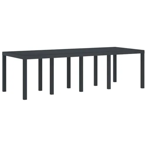 vidaXL Gartentisch Anthrazit 250x100 cm - Wetterfest & Modern - Gartentisch aus robustem Poly Rattan, ideal für bis zu 8 Personen. Stylisches Design in Anthrazit, perfekt für jedes Outdoor-Event und wetterfest für unbeschwertes Essen im Freien.