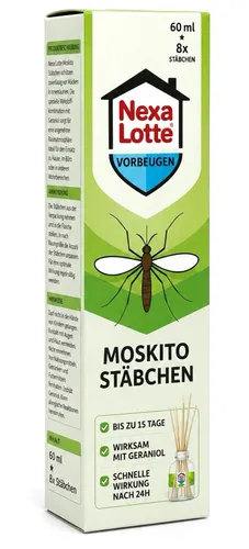Nexa Lotte Moskito Stäbchen 60 ml + 8 Stäbchen Mücken Stechmücke Tigermücke