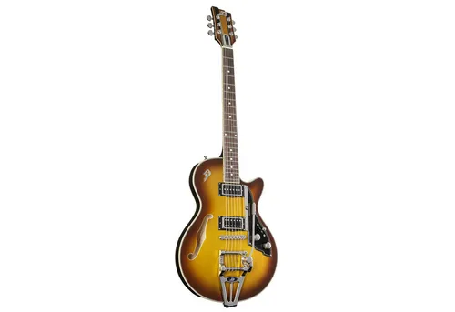 Duesenberg E-Gitarre Starplayer TV Gold Burst - Custom E-Gitarre - Elegante E-Gitarre mit Fichtenkorpus und Riegelahorn-Decke. Ideal für kreative Musiker, die einen kraftvollen Sound und erstklassige Verarbeitung suchen.