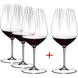 RIEDEL Performance Cabernet/Merlot Weinglas Set, 4er Kristallglas - Rotweingläser, 24,5 cm hoch, ideal für komplexe Rotweine, betont Frucht und harmonisiert Tannine. Perfekte Entfaltung des Bouquets dank großzügiger Größe.