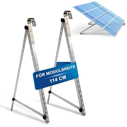 TRANGO ST-0005R Balkonkraftwerk Solarmodul Halterung - Solarpanel-Halterung mit verstellbarem Winkel (0°-45°) für einfache Montage an Balkongeländen, Wänden oder Dächern. Robuste Aluminiumkonstruktion und inklusive Edelstahl-Haken für vielseitige Einsatzmöglichkeiten.