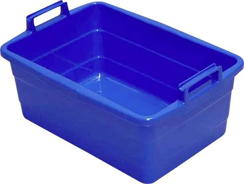 Wanne eckig 62 cm / 45l blau mit hochstehenden Griffen