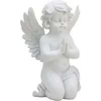 Relaxdays Grabengel, Weiße Engelfigur aus Kunststoff, 36 cm, Gartendeko - Der stilvolle Grabengel aus wetterfestem Polyresin eignet sich perfekt als Grabschmuck und bringt eine besondere Note der Verbundenheit. Mit seinen anmutigen Flügeln und knienden Händen ist er ein schöner Blickfang auf dem Friedhof.