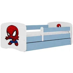 Raumhirsch Kinderbett Spiderman, Blau, 80x180 cm - Kinderzimmermöbel mit abnehmbarer Schutzschiene für maximale Sicherheit und praktischer Schublade für Stauraum. Robuste Konstruktion für langlebigen Komfort.