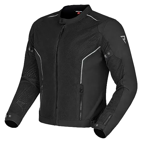 Rebelhorn Classic Mesh Jacke Schwarz XL - Motorradjacke für Sommerfahrten, aus strapazierfähigem 450D Polyester und Mesh, mit verstellbaren Protektoren und hervorragender Belüftung für optimalen Tragekomfort.