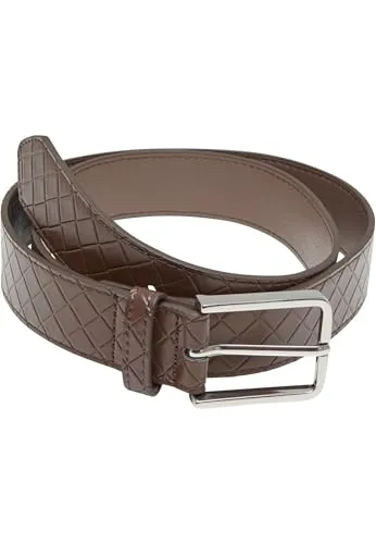 Urban Classics Woven Embossed Synthetic Leather Belt brown/silver, L/XL