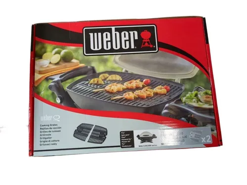 Weber Grillrost für Q 100/1000-Serie - Grillzubehör für Q 100/Q1000-Serie, langlebiger Gussgrillrost mit dicker Emailleschicht, passend für alte und neue Modelle, inklusive Klammern, 44 cm breit.