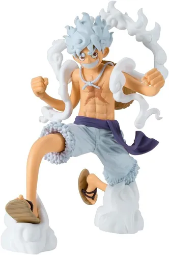 Banpresto BANDAI - One Piece Figur Monkey D. Luffy Gear 5 - Grandista 21 cm - Dekorative Ständer & Stützen, handgefertigte PVC-Figur von Monkey D. Luffy, ideal für Sammler und Anime-Fans, kommt mit Basisständer und in versiegelter Box.