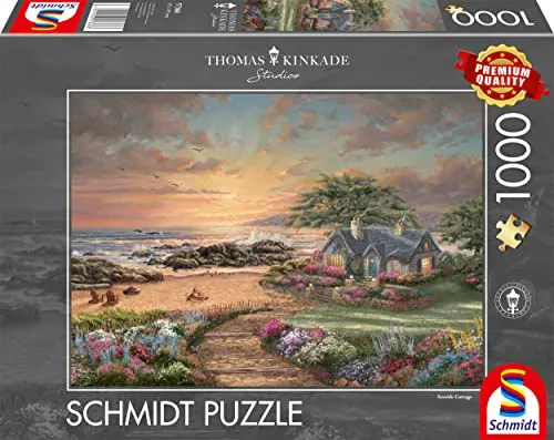 Schmidt Spiele 57368 Thomas Kinkade, Seaside Cottage, 1000 Teile Puzzle