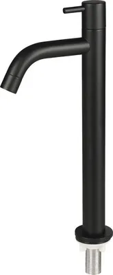 Produktbild Kaltwasserhahn Differnz gebogen mit hohem Auslauf 30.415.32 schwarz matt