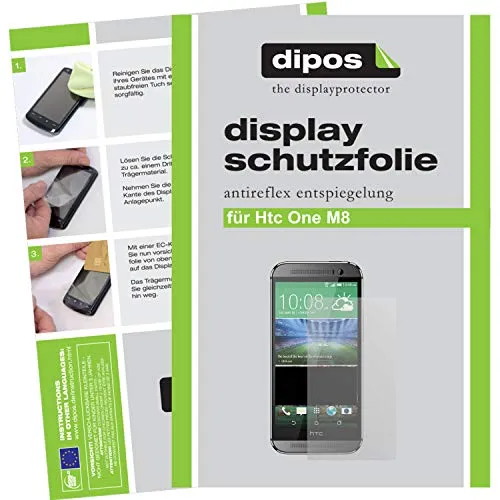 dipos I 2X Schutzfolie matt kompatibel mit HTC One M8 (Modell 2014) Folie Displayschutzfolie