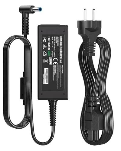 HP Laptop Ladegerät 45W - Ideal für HP Stream, Elitebook & Pavilion - Notebook-Netzteile/-Ladegeräte: 45W Netzteil mit hoher Umwandlungseffizienz, Schutz vor Überladung und Überhitzung, kompatibel mit vielen HP Modellen.