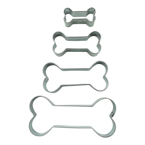 Ausstecher-Set 4 x Knochen Plätzchenausstechform Keksausstecher Hundekeks Hund