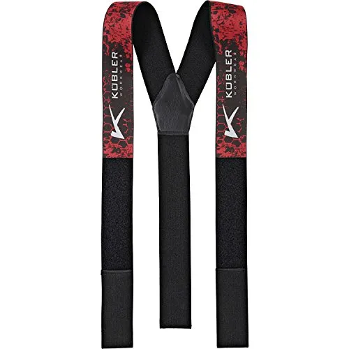 Kübler Hosenträger FOREST rot/schwarz Form 8750 Größe M - Hosenträger in Y-Form mit All-over Logo Print, individuell einstellbar durch robusten Klettverschluss, passend zu KÜBLER FOREST Schnittschutzhosen.