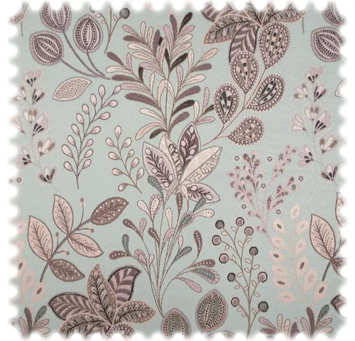 Heiro Stoff Jacquard Flachgewebe Möbelstoff Flores Hellblau - Hochwertiger Polsterstoff - Hochwertiger Möbelstoff in Hellblau für kreative Polsterprojekte. Breite: 140 cm, OEKO-TEX® Standard 100 geprüft für geprüfte Qualität.