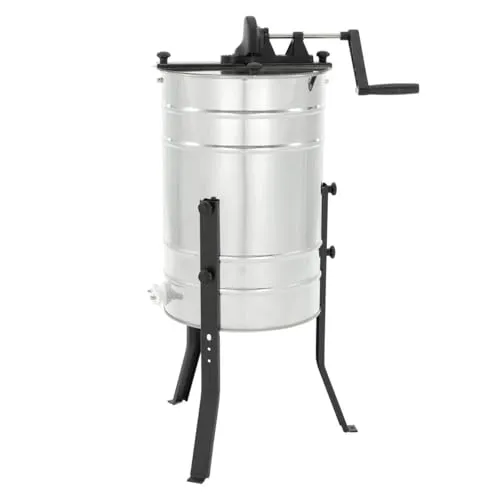LYSON 2-Waben Honigschleuder Diagonalschleuder Ø400 Manuelle Honeyextractor Tangentialschleuder mit Handantrieb für 2 Rähmchen D, LN, WL, AP Universal Edelstahl Imkerei Bienenzüchter BASIC LINE