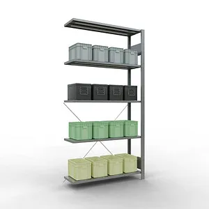 Schulte Anbauregal MULTIplus150 - 5 Fachböden - Fachboden Komplettregal Stecksystem, ideal für Werkstatt und Lager, mit 150 kg Tragkraft pro Fachboden und einfacher Montage durch steckbares Design.