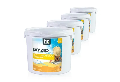 BAYZID 5 kg pH Plus Granulat für Poolpflege - Effektives pH Plus Granulat zur Anhebung des pH-Wertes für klares Poolwasser. Ideal für eine optimale Wasserpflege und zur Vermeidung von Algenbildung und Augenreizungen.