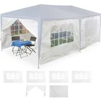 Pavillon seitenteile Partyzelt Wände - Reißfest und Wasserdicht - Pavillon- & Pergolateile: 6 Packungen reißfeste, wasserdichte Seitenwände in Weiß, ideal für stabilen Wetterschutz bei Feiern.
