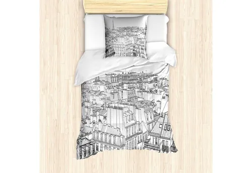 ABAKUHAUS Paris Bettbezug Set - Bettwäsche-Set für Einzelbetten, aus weichem Mikrofaserstoff, maschinenwaschbar und mit modernem Paris-Druck, ideal für Komfort und Stil.