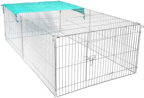 EUGAD Kleintierkäfig mit Ausbruchsperre - Käfig für Kleintiere, 180x120x60 cm, sicherer Freilauf mit Sonnenschutz – ideal für glückliche und gesunde Haustiere.