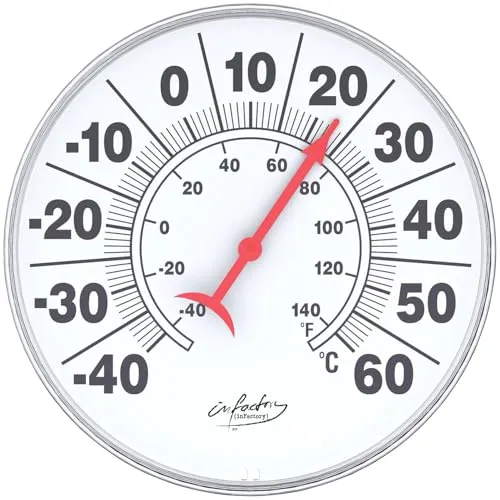infactory Wandthermometer: Bimetall-Thermometer für innen und außen, Temperatur in C° und F° (Bimetallthermometer, Wandthermometer außen)
