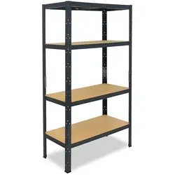 shelfplaza HOME Schwerlastregal 180x75x50 cm - Werkstatteinrichtung mit 4 Böden und 175 kg Traglast pro Boden, ideal für maximale Stauraumflexibilität in Garage, Keller oder Büro.