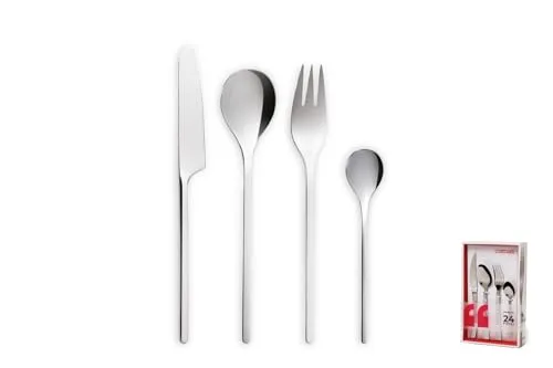 Comas Besteck-Set Sakura 24-tlg., Tafelbesteck, Edelstahl 18/10, Silberfarben, 9789