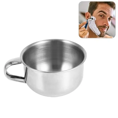 Telituny Rasierschale Edelstahl, Rasierschaum Schüssel Rasierseifenschale, Rasiercreme Männer Shaving Soap Bowl Reinigungsschaum Werkzeug, für Menschen Geschenks zum Vatertag Home Barbershop Travel