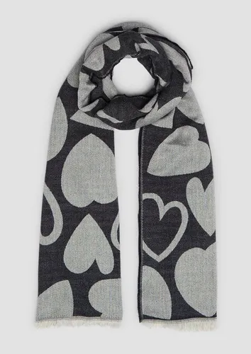 s.Oliver Schal Tuch, Schal mit Fransen und Artwork