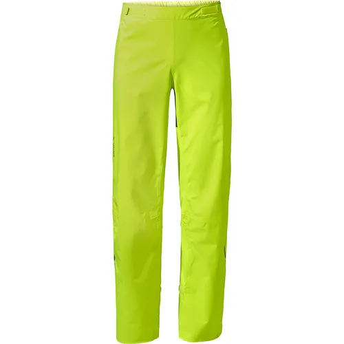 VAUDE Herren Mens Moab Rain Pants - Neon Yellow, L EU - Fahrradhosen für Mountainbiker, wasserdicht und atmungsaktiv, leicht verpackbar mit Knievorformung und verstärktem Sitz für optimalen Komfort bei jedem Wetter.