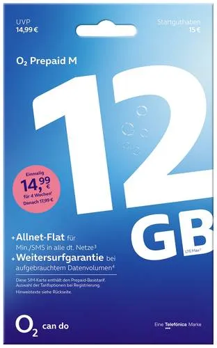 O2 Prepaid M Standard 04 23 Prepaid-Karte ohne Vertragsbindung