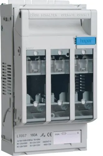 Hager Sicherungslasttrenner (LT057) - Robuster Sicherungslasttrenner für sichere Stromverteilung, ideal für Elektroinstallationen im Garten und Verteilerschränken.