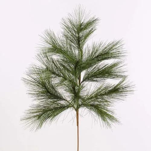 Künstlicher Deko Pinienzweig, 70cm mit 11 Nadelzweigen - Hochwertiger, grüner Kunstzweig mit 70 cm Länge. Ideal für kreative Winter-Dekorationen, Tischdeko und Gestecke. Für langanhaltende Farbtreue empfehlen wir eine UV-Schutzbehandlung.