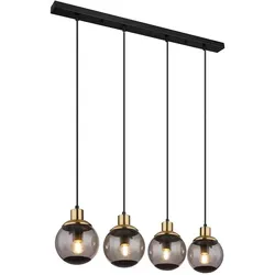 Moderne Hängelampe mit Rauchglas und Messingakzenten von Globo
