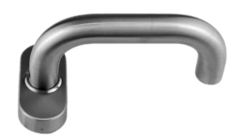 Edelstahl Haustür Innendrücker auf Ovalrosette U-Form 12603