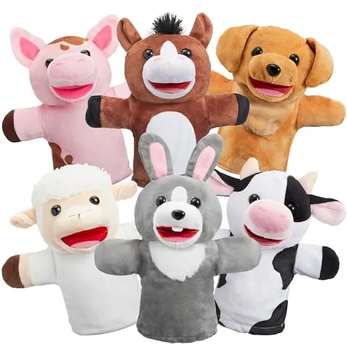 JOYIN 6er Set Tier Handpuppen für Kinder – Fantasievolles Spielzeug